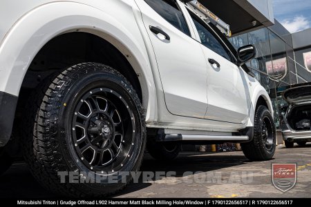 17x9.0 Grudge Offroad HAMMER Milling Window on Mitsubishi Triton