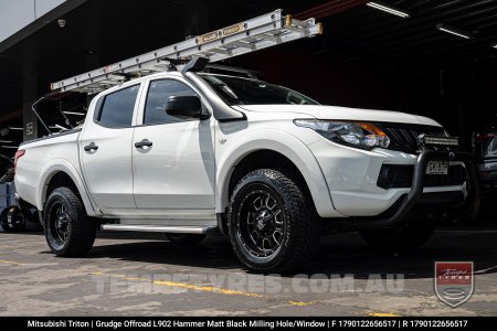 17x9.0 Grudge Offroad HAMMER Milling Window on Mitsubishi Triton