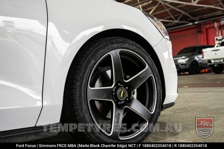 18x8.0 18x9.0 Simmons FR-CS Matte Black Chamfer Edge on Ford Focus