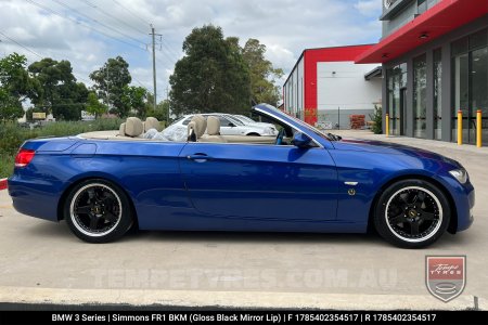 17x8.5 17x9.5 Simmons FR-1 Gloss Black on BMW 3 Series