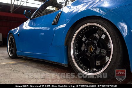 19x8.5 19x9.5 Simmons FR-1 Gloss Black on Nissan 370Z