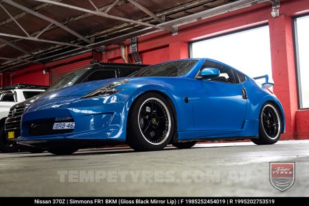 19x8.5 19x9.5 Simmons FR-1 Gloss Black on Nissan 370Z