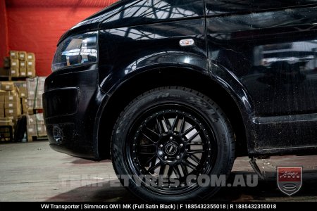 18x8.5 Simmons OM-1 Satin Black on VW Transporter