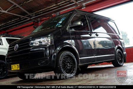 18x8.5 Simmons OM-1 Satin Black on VW Transporter