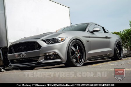 20x8.5 20x9.5 Simmons FR-1 Satin Black on Ford Mustang