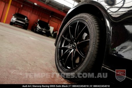 18x8.0 Starcorp Racing SR05 Satin Black on Audi A4