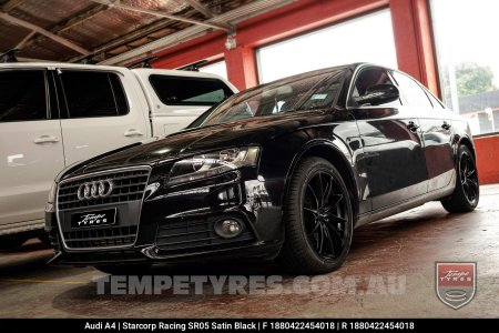 18x8.0 Starcorp Racing SR05 Satin Black on Audi A4