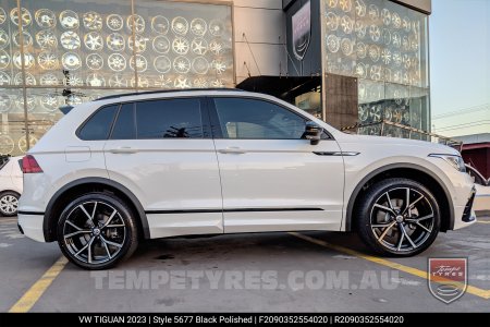 20x9.0 5677 Black Polished on VW Tiguan