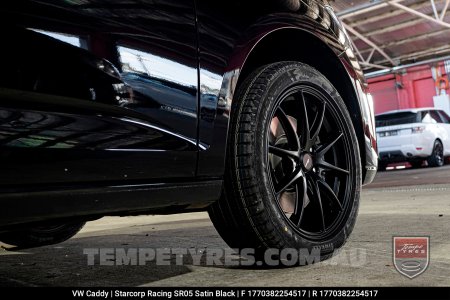 17x7.0 Starcorp Racing SR05 Satin Black on VW Caddy