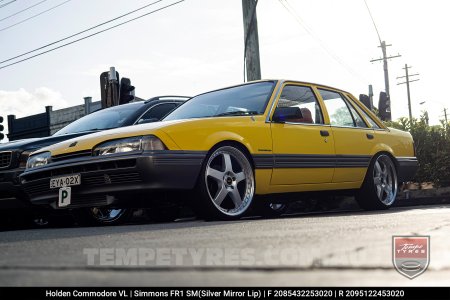 20x8.5 20x9.5 Simmons FR-1 Silver on Holden Commodore VL