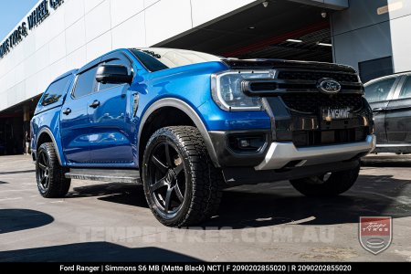 20x9.0 Simmons S6 Matte Black NCT on Ford Ranger