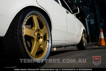 18x7.0 18x8.5 Simmons FR-1 Gold on Holden Gemini