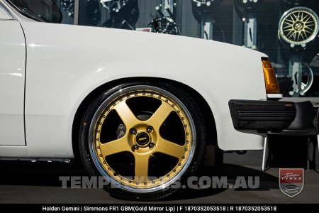 18x7.0 18x8.5 Simmons FR-1 Gold on Holden Gemini