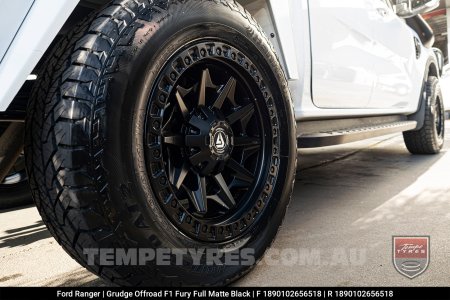 18x9.0 Grudge Offroad F1 Fury Full Matte Black on Ford Ranger