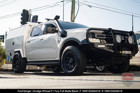 18x9.0 Grudge Offroad F1 Fury Full Matte Black on Ford Ranger