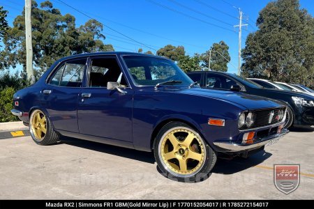 17x7.0 17x8.5 Simmons FR-1 Gold on Mazda RX2