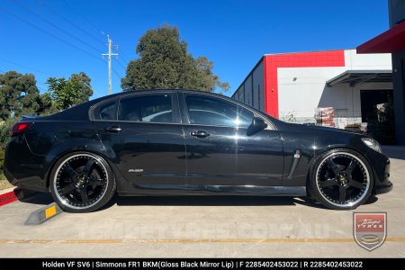 22x8.5 22x9.5 Simmons FR-1 Gloss Black Mirror Lip on Holden Commodore VF