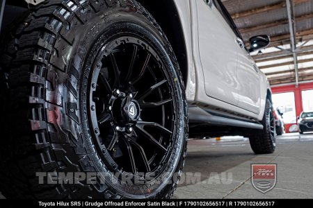 17x9.0 Grudge Offroad F2 Enforcer Satin Black on Toyota Hilux SR5