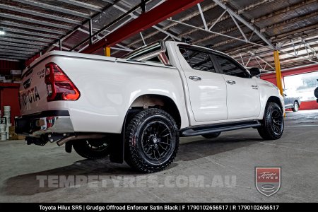 17x9.0 Grudge Offroad F2 Enforcer Satin Black on Toyota Hilux SR5