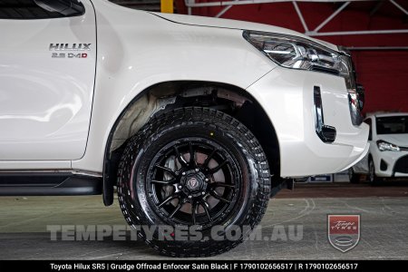 17x9.0 Grudge Offroad F2 Enforcer Satin Black on Toyota Hilux SR5