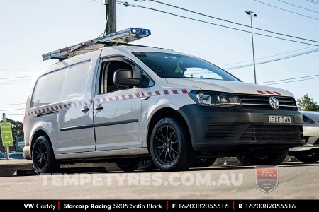 16x7.0 Starcorp Racing SR05 Satin Black on VW Caddy