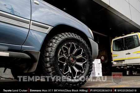 18x9.0 Simmons MAX X11 BKWAA on Toyota LandCruiser