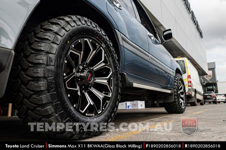 18x9.0 Simmons MAX X11 BKWAA on Toyota LandCruiser