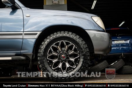 18x9.0 Simmons MAX X11 BKWAA on Toyota LandCruiser