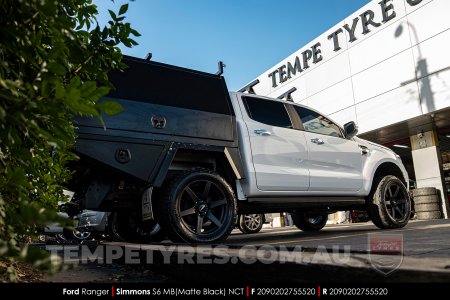 20x9.0 Simmons S6 Matte Black NCT on Ford Ranger