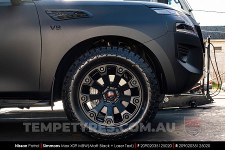 20x9.0 Simmons MAX X09 MBW on Nissan Patrol