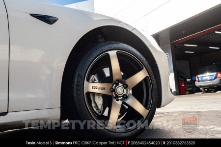 20x8.5 20x10 Simmons FR-C Copper Tint NCT on Tesla Model S