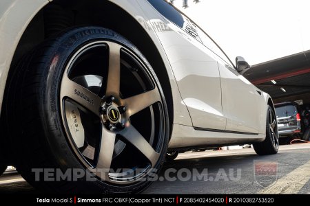 20x8.5 20x10 Simmons FR-C Copper Tint NCT on Tesla Model S