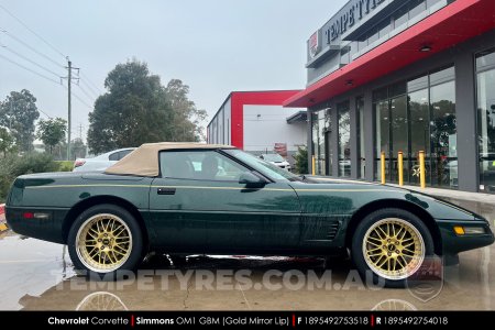 18x8.5 18x9.5 Simmons OM-1 Gold on Chevrolet Corvette