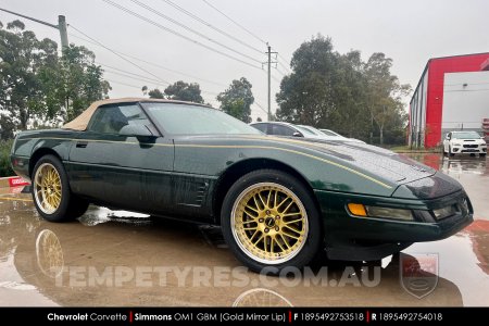 18x8.5 18x9.5 Simmons OM-1 Gold on Chevrolet Corvette
