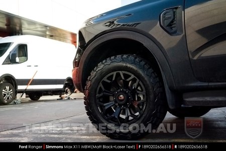 18x9.0 Simmons MAX X11 MBW on Ford Ranger