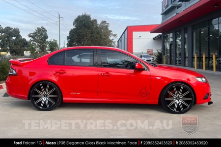 20x8.5 MOZA 908 Elegance Gloss Black Machined on Ford Falcon