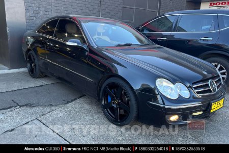 18x8.0 18x9.0 Simmons FR-C Matte Black NCT on Mercedes CLK-Class