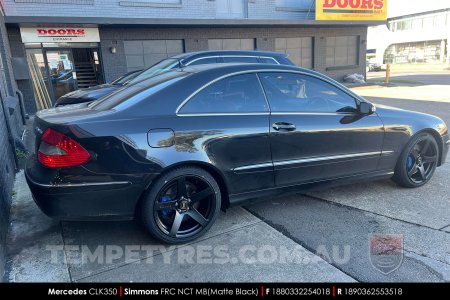 18x8.0 18x9.0 Simmons FR-C Matte Black NCT on Mercedes CLK-Class