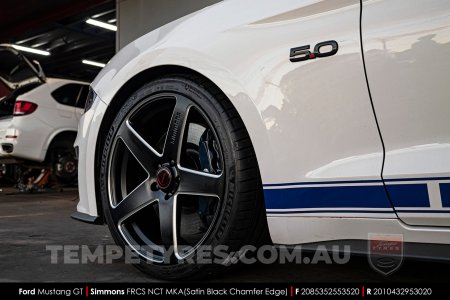 20x8.5 20x10 Simmons FR-CS Satin Black NCT  on Ford Mustang