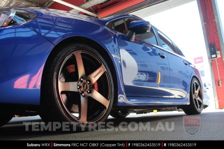 19x8.0 19x9.0 Simmons FR-C Copper Tint NCT on Subaru WRX