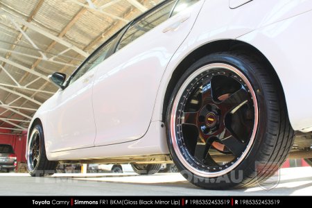 19x8.5 19x9.5 Simmons FR-1 Gloss Black on Toyota Camry