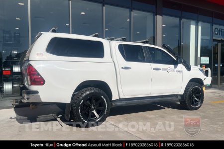 18x9.0 Grudge Offroad ASSAULT Matt Black on Toyota Hilux SR5