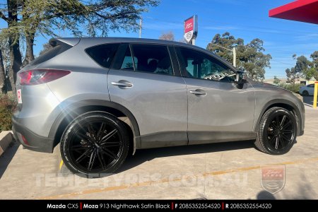 20x8.5 MOZA 913 Nighthawk Satin Black on Mazda CX5