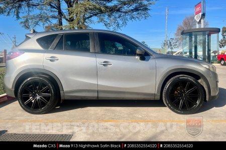 20x8.5 MOZA 913 Nighthawk Satin Black on Mazda CX5