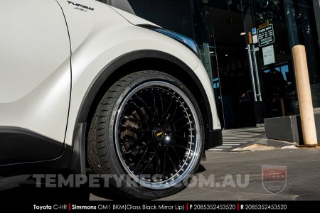 20x8.5 20x9.5 Simmons OM-1 Gloss Black on Toyota C-HR