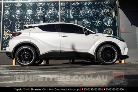 20x8.5 20x9.5 Simmons OM-1 Gloss Black on Toyota C-HR