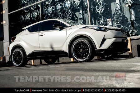 20x8.5 20x9.5 Simmons OM-1 Gloss Black on Toyota C-HR