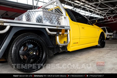 17x8.5 17x9.5 Simmons FR-1 Satin Black on Ford Falcon