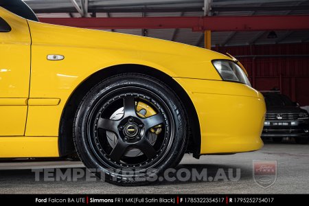 17x8.5 17x9.5 Simmons FR-1 Satin Black on Ford Falcon