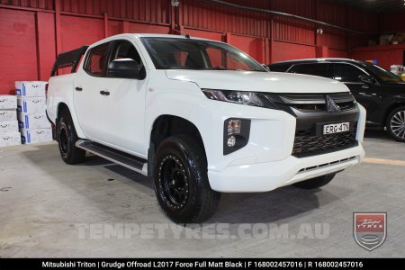 16x8.0 Grudge Offroad L2017 Force Full Matt Black on Mitsubishi Triton